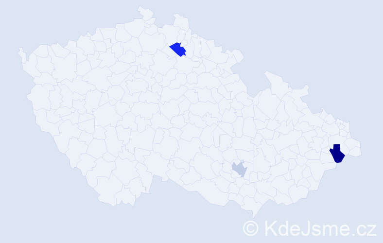Jméno: 'Miléna', počet výskytů 3 v celé ČR