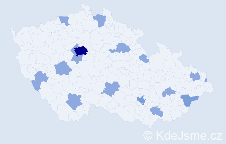 Jméno: 'Áron', počet výskytů 24 v celé ČR