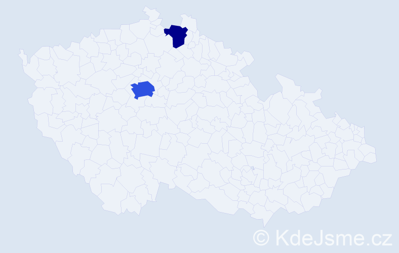 Jméno: 'Attilio', počet výskytů 5 v celé ČR