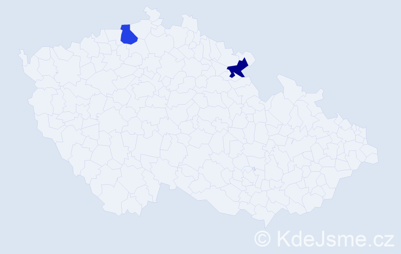 Jméno: 'Zekirija', počet výskytů 2 v celé ČR