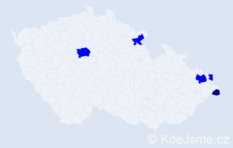 Jméno: 'Chrystian', počet výskytů 6 v celé ČR