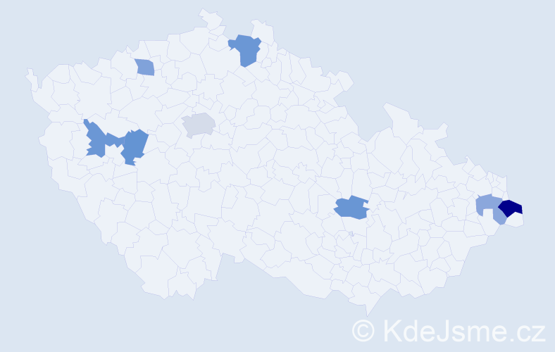 Jméno: 'Lilie', počet výskytů 12 v celé ČR