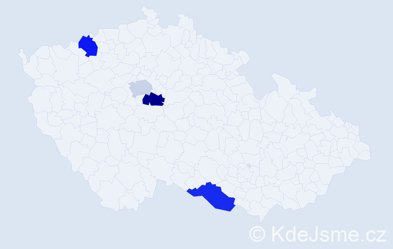 Jméno: 'Veit', počet výskytů 4 v celé ČR