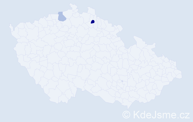 Jméno: 'Sigrun', počet výskytů 2 v celé ČR