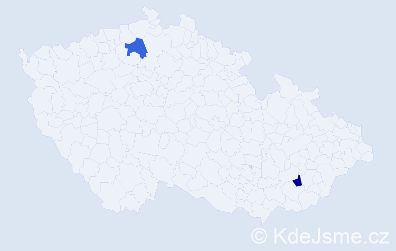Jméno: 'Regzedmaa', počet výskytů 2 v celé ČR