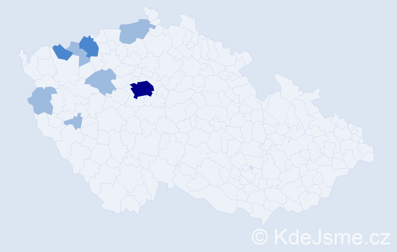 Jméno: 'Nha', počet výskytů 14 v celé ČR