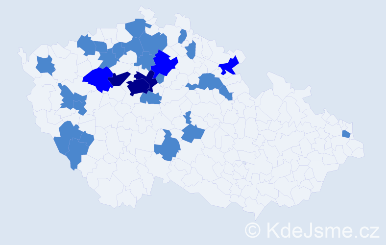 Jméno: 'Venuška', počet výskytů 38 v celé ČR