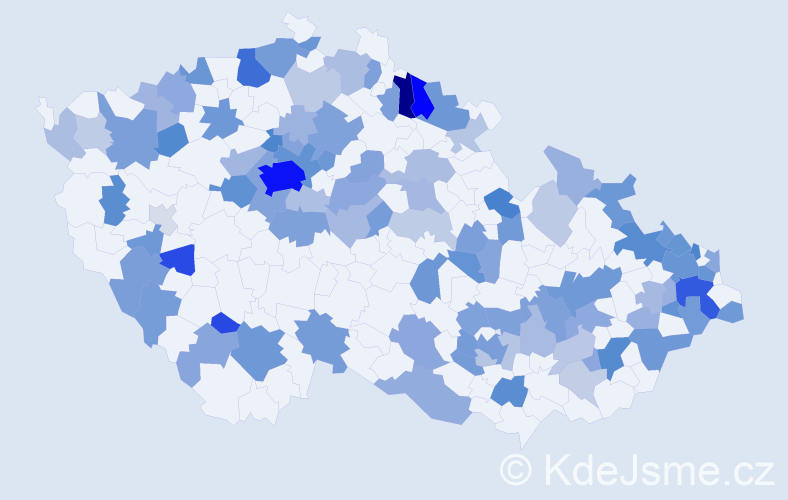 Jméno: 'Olivie', počet výskytů 251 v celé ČR