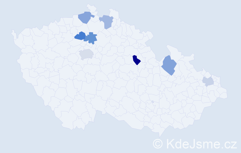 Jméno: 'Míša', počet výskytů 9 v celé ČR