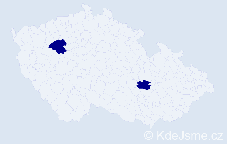 Jméno: 'Tereza Františka', počet výskytů 2 v celé ČR