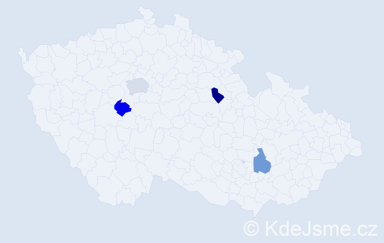 Jméno: 'Anjela', počet výskytů 5 v celé ČR