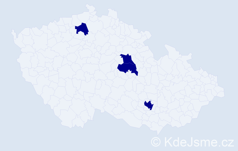 Jméno: 'Salmon', počet výskytů 4 v celé ČR