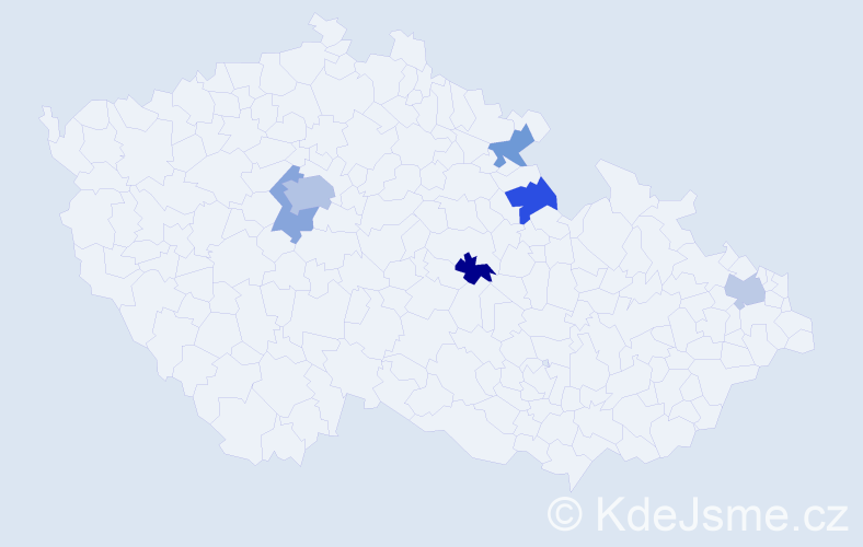 Jméno: 'Sahar', počet výskytů 9 v celé ČR
