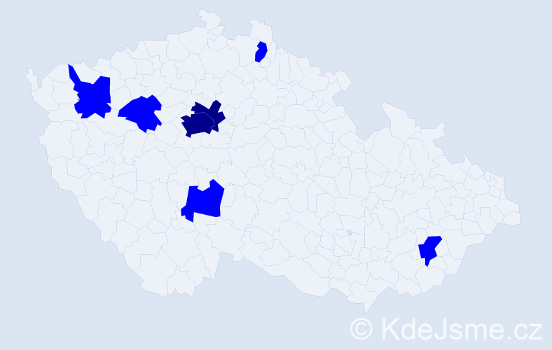 Jméno: 'Van', počet výskytů 9 v celé ČR