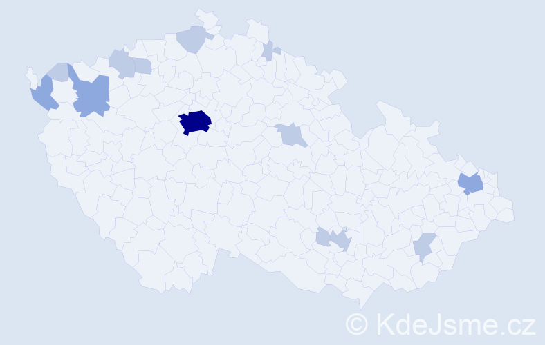Jméno: 'Iraida', počet výskytů 25 v celé ČR
