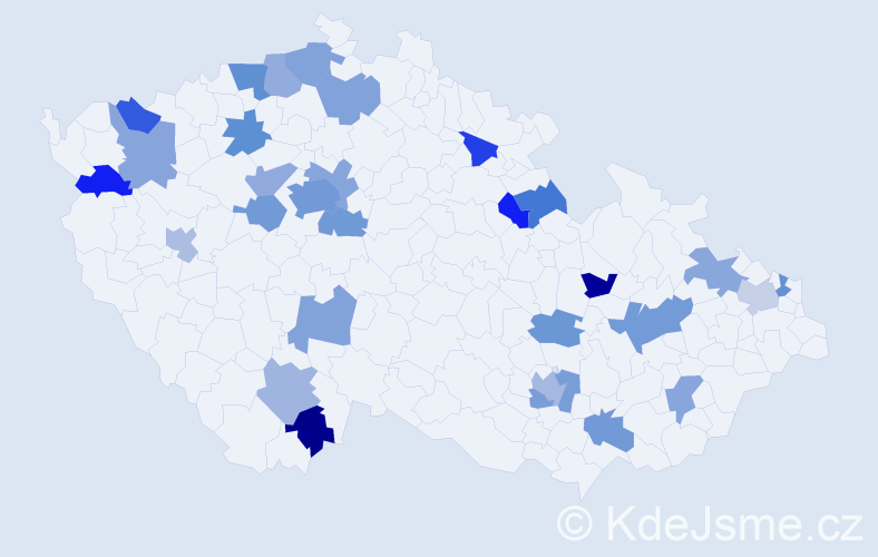 Jméno: 'Anastasija', počet výskytů 44 v celé ČR