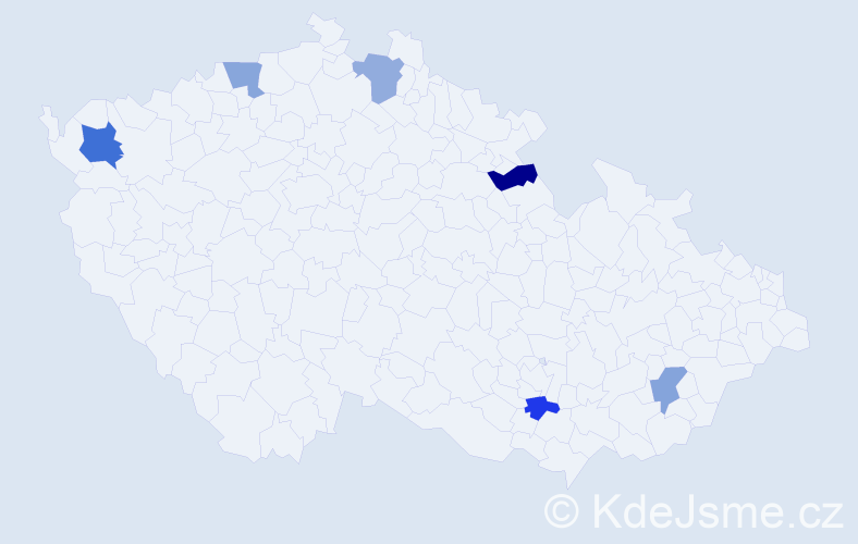 Jméno: 'Friederika', počet výskytů 7 v celé ČR