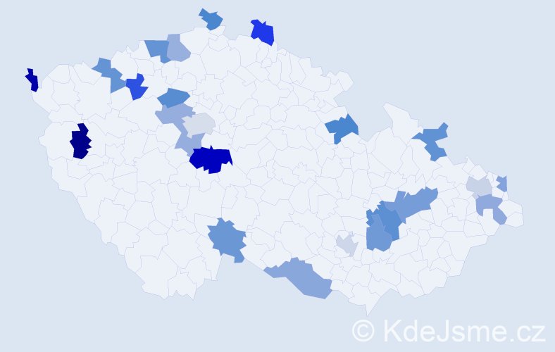 Jméno: 'Jirka', počet výskytů 30 v celé ČR