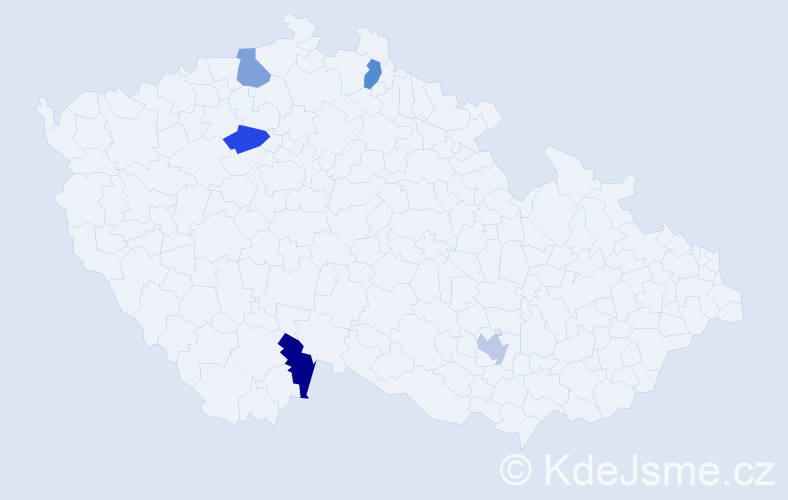 Jméno: 'Hava', počet výskytů 5 v celé ČR