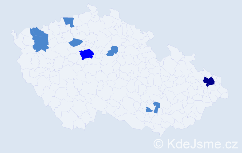 Jméno: 'Ngoc Thuy', počet výskytů 11 v celé ČR