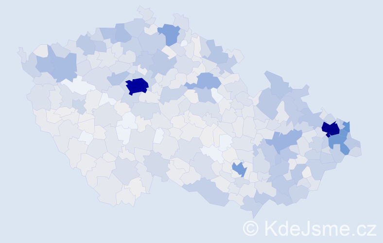 Jméno: 'Emília', počet výskytů 2070 v celé ČR