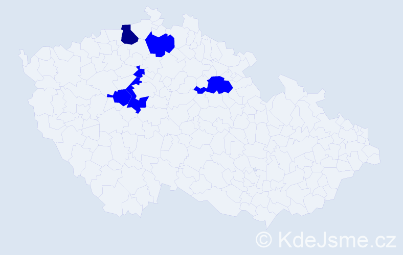 Jméno: 'Dane', počet výskytů 7 v celé ČR