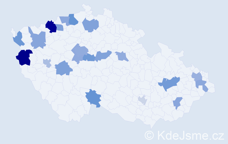 Jméno: 'Hung', počet výskytů 34 v celé ČR