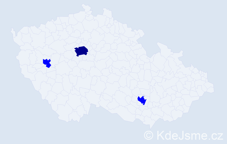 Jméno: 'Allen', počet výskytů 4 v celé ČR