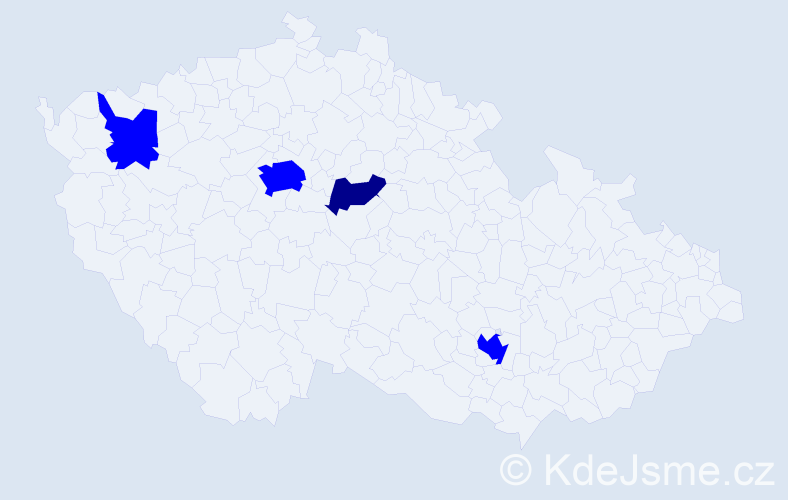 Jméno: 'Shefki', počet výskytů 5 v celé ČR
