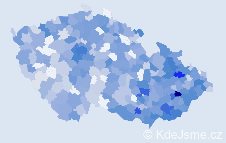 Jméno: 'Emílie', počet výskytů 1218 v celé ČR