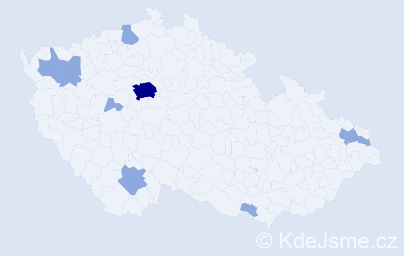 Jméno: 'Kilian', počet výskytů 14 v celé ČR