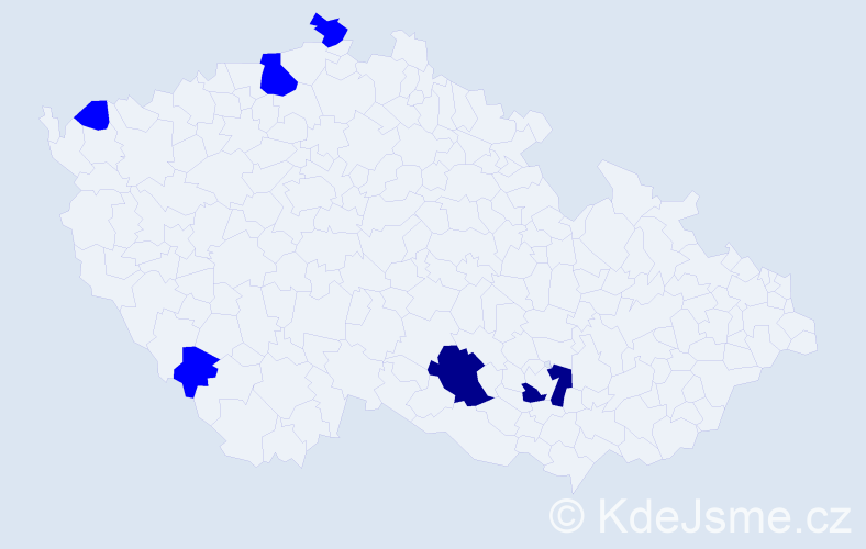 Jméno: 'Chimgee', počet výskytů 8 v celé ČR