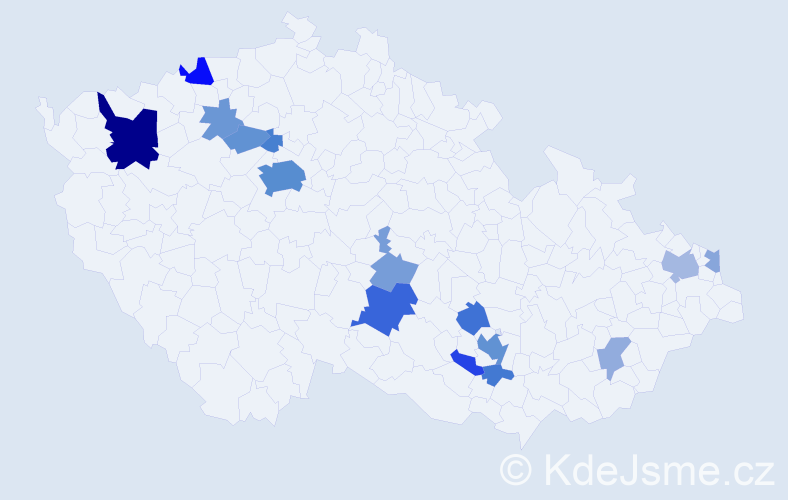 Jméno: 'Karine', počet výskytů 46 v celé ČR
