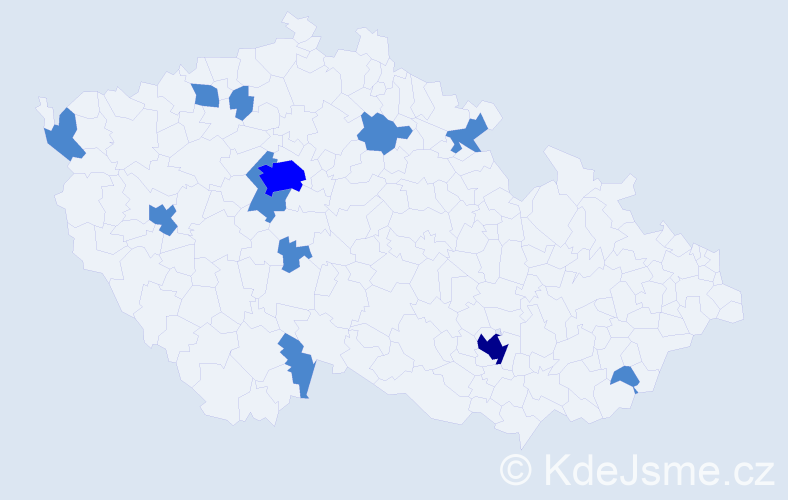 Jméno: 'Magdalena Marie', počet výskytů 15 v celé ČR