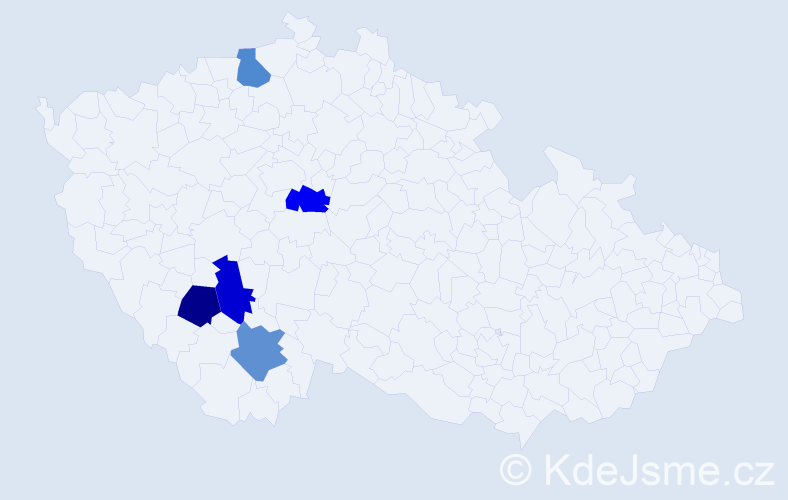 Jméno: 'František Karel', počet výskytů 5 v celé ČR