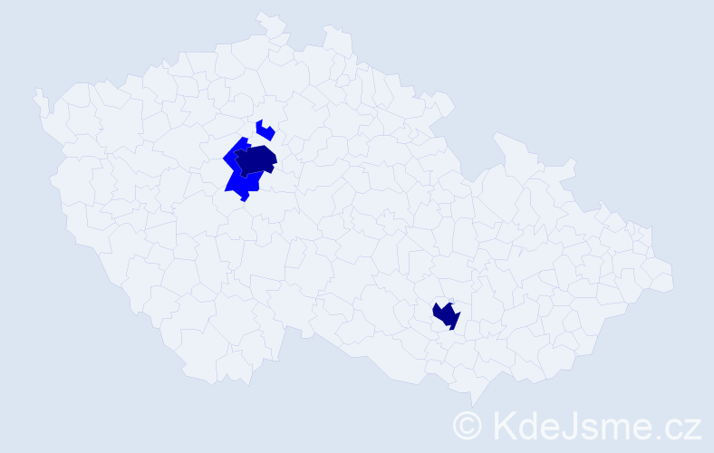 Jméno: 'Nebojša', počet výskytů 6 v celé ČR