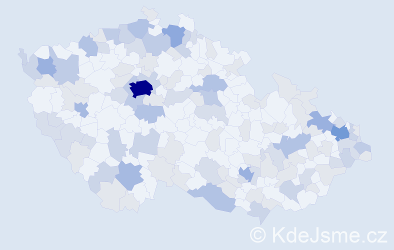 Jméno: 'Mathias', počet výskytů 274 v celé ČR