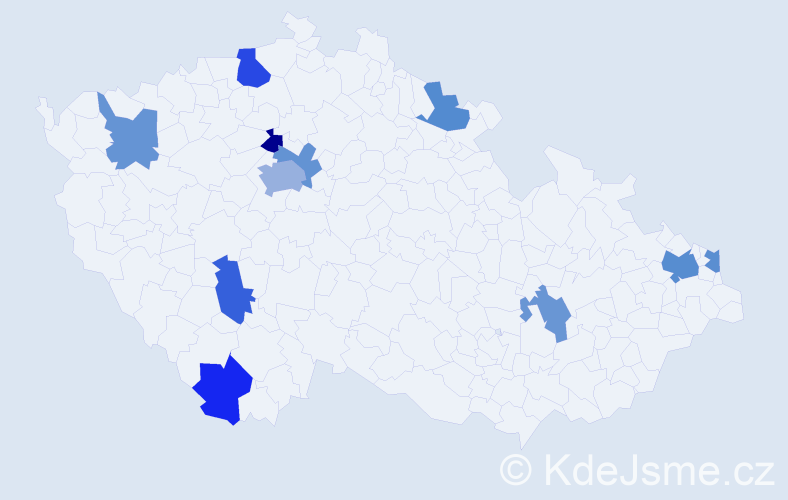 Jméno: 'Xavier', počet výskytů 17 v celé ČR