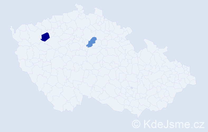 Jméno: 'Alexandro', počet výskytů 2 v celé ČR