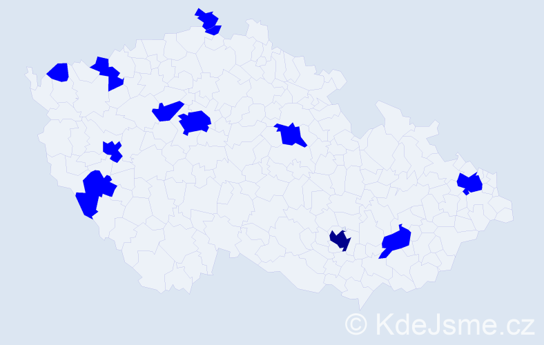 Jméno: 'Jose', počet výskytů 13 v celé ČR