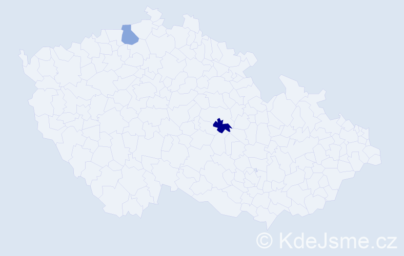 Jméno: 'Tuyet Hoa', počet výskytů 2 v celé ČR