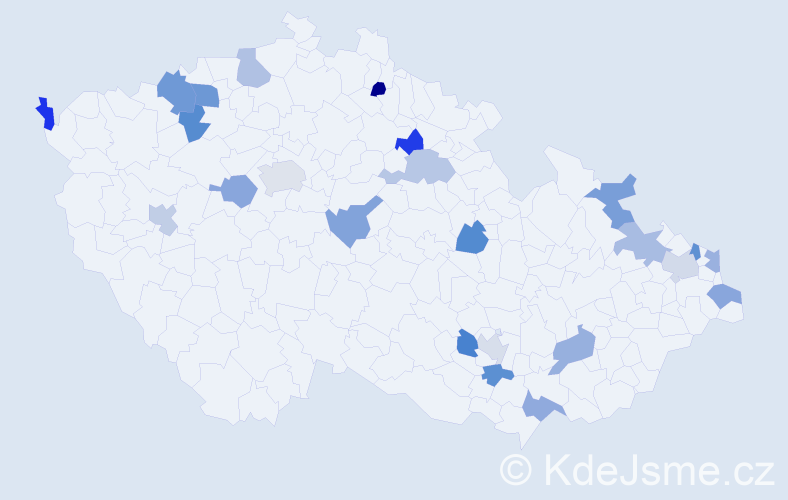 Jméno: 'Luba', počet výskytů 27 v celé ČR