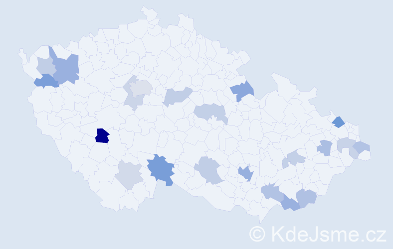 Jméno: 'Frederika', počet výskytů 33 v celé ČR