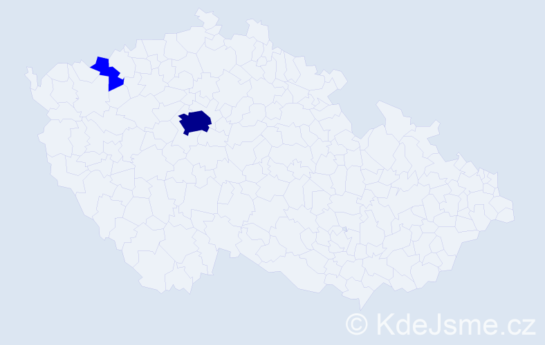 Jméno: 'June', počet výskytů 3 v celé ČR