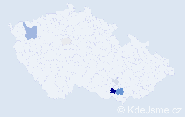 Jméno: 'Sakib', počet výskytů 5 v celé ČR