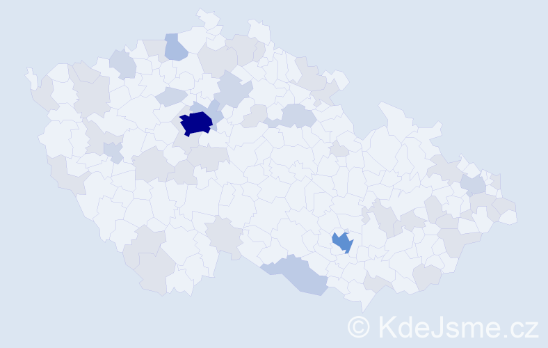 Jméno: 'Jasmin', počet výskytů 95 v celé ČR