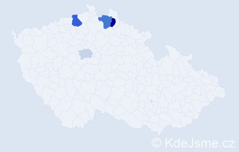 Jméno: 'Jeník', počet výskytů 4 v celé ČR