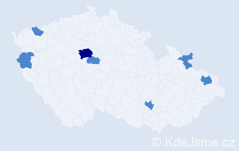 Jméno: 'Ngoc', počet výskytů 9 v celé ČR