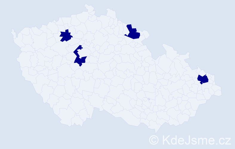 Jméno: 'Sámo', počet výskytů 4 v celé ČR