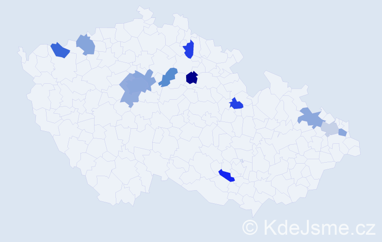 Jméno: 'Diviš', počet výskytů 20 v celé ČR